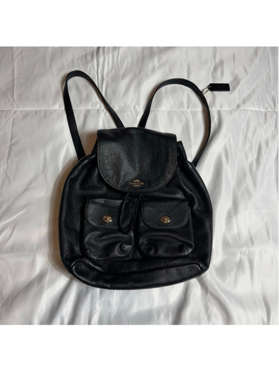 Coach Handbags - Women’s black Coach pebble leather Billie backpack